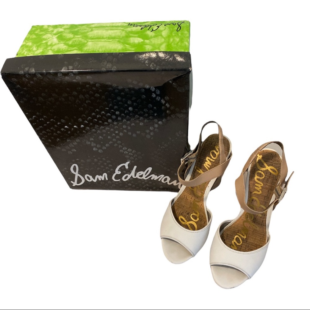 Sam Edelman, White Nude, wedge peep toe